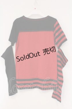 画像3: ALGONQUINS / セパレートスリーブカットソー  レッド×ブラック O-26-03-01-102-AL-TS-IG-OS