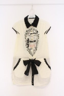 画像1: axes femme / プリントシャツチュニック M キナリ O-26-03-01-010-AX-OP-OW-OS