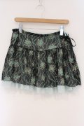 ALGONQUINS / リーフプリントシフォンスカート  ブラック×グリーン O-26-03-01-106-AL-SK-IG-OS