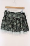 画像1: ALGONQUINS / リーフプリントシフォンスカート  ブラック×グリーン O-26-03-01-106-AL-SK-IG-OS (1)