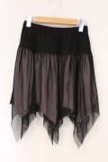 ALGONQUINS / チュールアシメスカート F ブラック×ピンク O-26-03-01-107-AL-SK-IG-OS