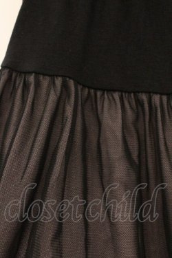 画像2: ALGONQUINS / チュールアシメスカート F ブラック×ピンク O-26-03-01-107-AL-SK-IG-OS