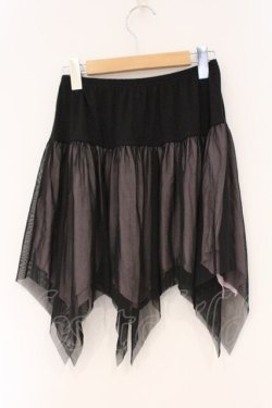 画像3: ALGONQUINS / チュールアシメスカート F ブラック×ピンク O-26-03-01-107-AL-SK-IG-OS