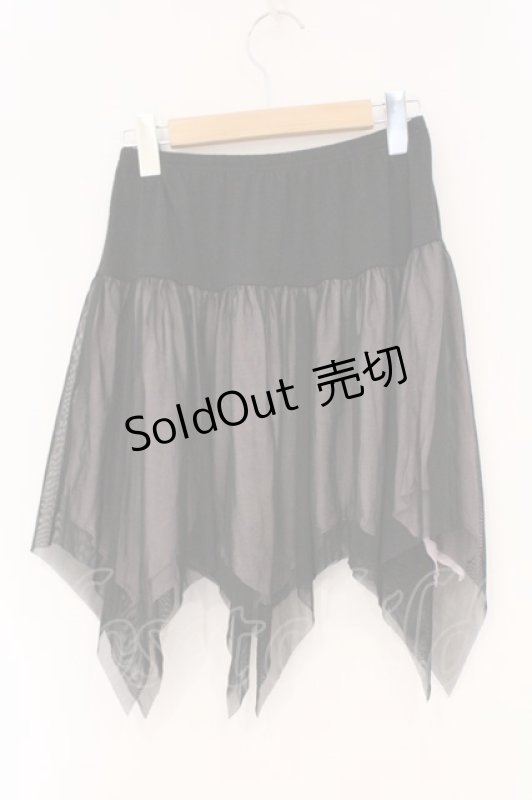 画像3: ALGONQUINS / チュールアシメスカート F ブラック×ピンク O-26-03-01-107-AL-SK-IG-OS (3)