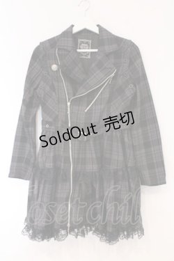 画像1: ALGONQUINS / ライダースジャケットワンピース  ブラック O-26-03-01-108-AL-OP-IG-OS