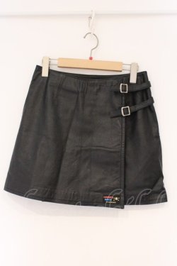 画像1: SUPER LOVERS / レザー巻きスカート  ブラック O-26-03-01-109-PU-SK-IG-OS