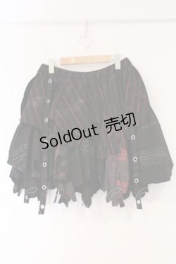 画像1: h.ANARCHY / スカルカットランダムスカート  ブラック×レッド×ピンク O-26-03-01-110-HN-SK-IG-OS