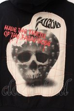 画像3: ALGONQUINS / ボリュームネックパーカー F ブラック×レッド O-26-03-01-112-AL-TO-IG-OS (3)