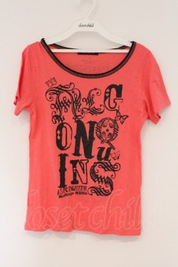画像1: ALGONQUINS / 英字プリントTシャツ  ピンク×ブラック O-26-03-01-113-AL-TS-IG-OS