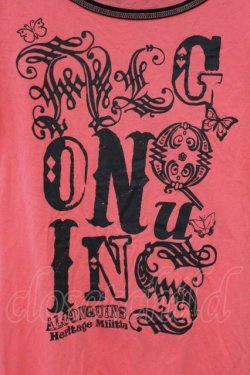 画像2: ALGONQUINS / 英字プリントTシャツ  ピンク×ブラック O-26-03-01-113-AL-TS-IG-OS
