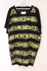 画像1: ALGONQUINS / ラメローズボーダーTシャツ  ブラック×イエロー O-26-03-01-116-AL-TS-IG-OS (1)