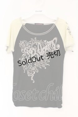 画像1: ALGONQUINS / ラメプリントTシャツ  ブラック×イエロー O-26-03-01-118-AL-TS-IG-OS
