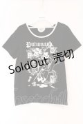 PUTUMAYO / ねこプリントTシャツ  ブラック×ホワイト O-26-03-01-119-PT-TS-IG-OS