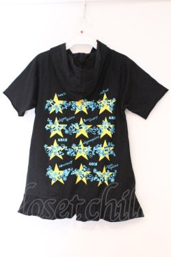 画像2: ALGONQUINS / バタフライプリント半袖パーカー  ブラック O-26-03-01-121-AL-TO-IG-OS