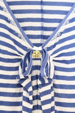 画像2: axes femme / ビジュー使いボーダープルオーバー M ブルー×シロ O-26-03-01-013-AX-TO-OW-OS