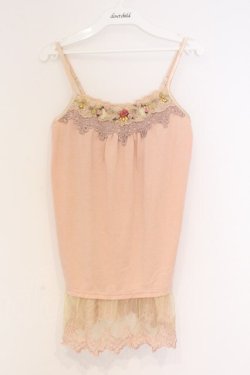 画像1: axes femme / ガーデンインナーキャミソール M ピンク O-26-03-01-014-AX-TO-OW-OS