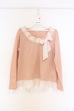 画像1: axes femme / リボン通しニットソー M ピンク O-26-03-01-020-AX-TO-OW-OS