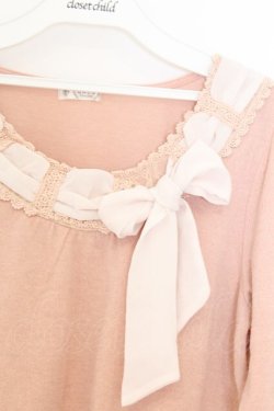 画像2: axes femme / リボン通しニットソー M ピンク O-26-03-01-020-AX-TO-OW-OS