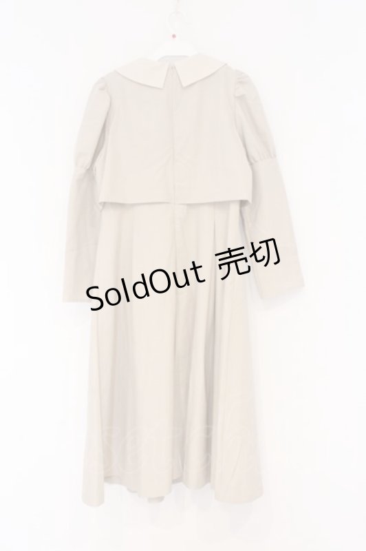 画像4: Maison de FLEUR Petite Robe canone / クロエが微笑むワンピース M ベージュ O-26-03-01-002-EL-OP-OW-OS (4)