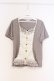 画像1: axes femme / 胸元レース重ね着風トップス M グレージュ O-26-03-01-023-AX-TO-OW-OS (1)