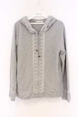 画像1: axes femme / ビジュー使いZIPパーカー M グレー O-26-03-01-024-AX-TO-OW-OS