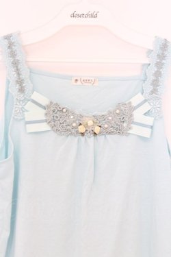 画像2: axes femme / 胸元＆肩デザインロングタンク M ミントブルー O-26-03-01-026-AX-TO-OW-OS