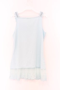 画像3: axes femme / 胸元＆肩デザインロングタンク M ミントブルー O-26-03-01-026-AX-TO-OW-OS