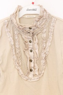 画像2: axes femme / ブローチ付きブラウス風プルオーバー M ベージュ O-26-03-01-027-AX-TO-OW-OS