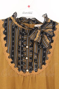 画像2: axes femme / 薔薇ストライプ切り替えプルオーバー M カラシ O-26-03-01-028-AX-TO-OW-OS