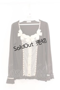 画像1: axes femme / 3つリボンブラウス風プルオーバー M ブラウン O-26-03-01-029-AX-TO-OW-OS