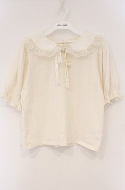 画像1: m petit by misako / 丸襟プルオーバー M オフシロ O-26-03-02-004-0-TO-IG-OS