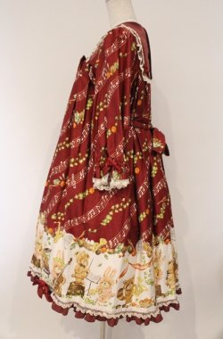 画像4: metamorphose / 森の音楽隊Aラインワンピース  えんじ系 O-26-03-02-027-ME-OP-OW-OS