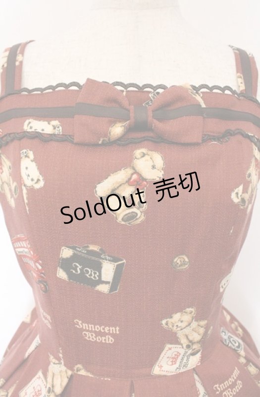 画像2: Innocent World / ロンドンベアージャストウエストジャンパースカート M(93cm丈) ボルドー O-26-03-02-030-IW-OP-OW-OS (2)