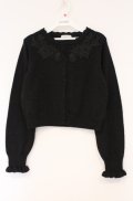 m petit by misako / AM バラレースニットカーディガン M クロ O-26-03-02-005-LO-TO-IG-OS