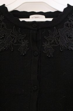 画像2: m petit by misako / AM バラレースニットカーディガン M クロ O-26-03-02-005-LO-TO-IG-OS