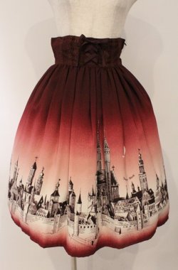 画像1: Innocent World / ローテンブルク柄スカート  ワイン O-26-03-02-037-IW-SK-OW-OS