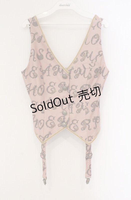 画像1: metamorphose / Romantic alphabetベスト  ピンク系 O-26-03-02-042-ME-TO-OW-OS (1)