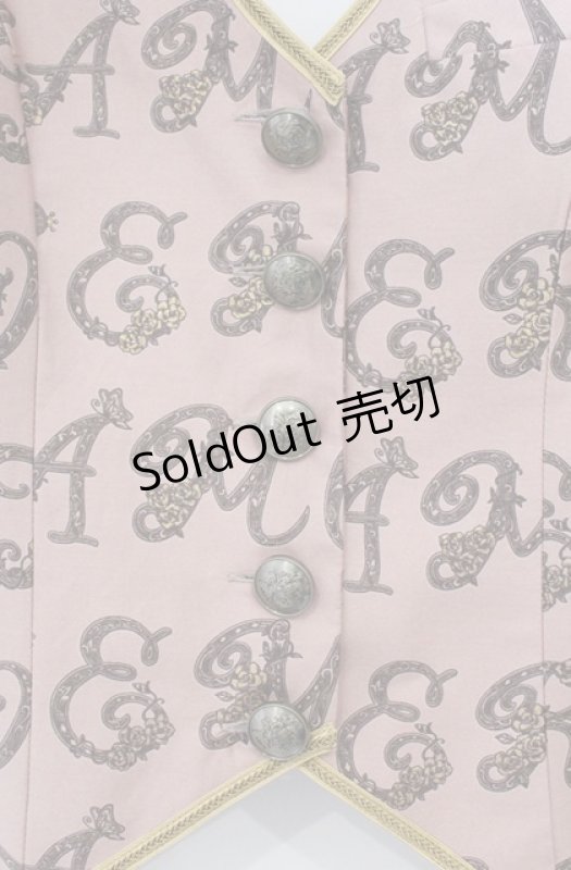 画像2: metamorphose / Romantic alphabetベスト  ピンク系 O-26-03-02-042-ME-TO-OW-OS (2)