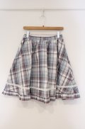 virally / 星名桜子 チェックスカート L サックス O-26-03-02-007-PU-SK-IG-OS