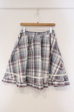 画像1: virally / 星名桜子 チェックスカート L サックス O-26-03-02-007-PU-SK-IG-OS