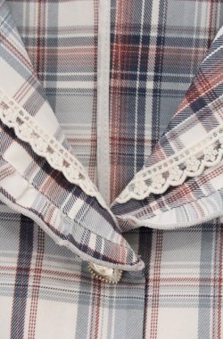 画像2: virally / 星名桜子 チェックフリルジャケット L サックス O-26-03-02-008-PU-JA-IG-OS