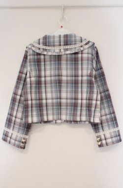 画像3: virally / 星名桜子 チェックフリルジャケット L サックス O-26-03-02-008-PU-JA-IG-OS