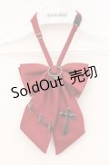 BPN / 十字架チャーム付リボンタイ  レッド O-26-03-02-012-GO-ZA-IG-OS
