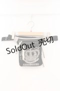 ALGONQUINS / クラウン刺繍ウエストポーチ  ブラック×シルバー O-26-03-02-014-AL-BG-IG-OS