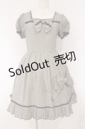 metamorphose / CL ロイヤルタータンリボンワンピース  クロ×シロ O-26-03-02-015-ME-OP-IG-OS