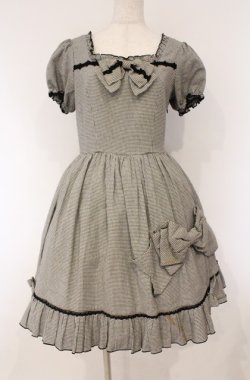 画像1: metamorphose / CL ロイヤルタータンリボンワンピース  クロ×シロ O-26-03-02-015-ME-OP-IG-OS