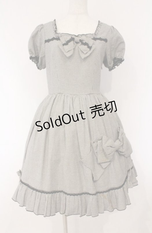 画像1: metamorphose / CL ロイヤルタータンリボンワンピース  クロ×シロ O-26-03-02-015-ME-OP-IG-OS (1)
