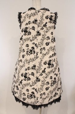 画像6: metamorphose / バラフロッキーAラインジャンパースカート  オフシロ×クロ O-26-03-02-016-ME-OP-IG-OS