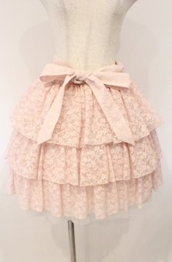 画像1: metamorphose / 総レース三段スカート  ピンク O-26-03-02-018-ME-SK-IG-OS