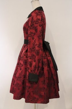 画像3: Sheglit / "Bell Rose"クラシカルワンピース M ワイン O-26-03-02-020-EL-OP-OW-OS